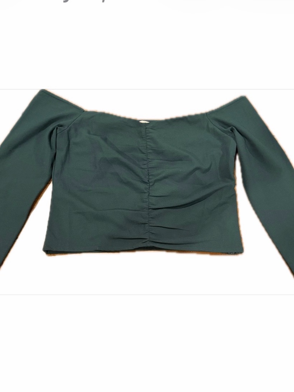 Abercrombie & Fitch Off-the-Shoulder Long Sleeve Top - Forest Green